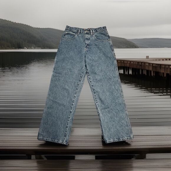 Y2K Union Bay Carpenter Jeans Mens 34x32 Actual 33x31 Blue Stone Cotton Denim - Picture 1 of 9
